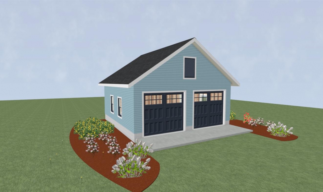 Two Car Garage Plans 24' x 24' | Construction Concept Design Build LLC