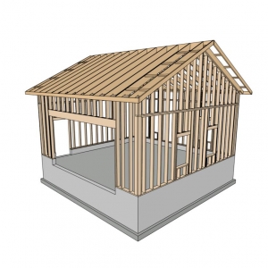 Two Car Garage Plans 24' x 24' Blueprints Vaulted Ceiling ...